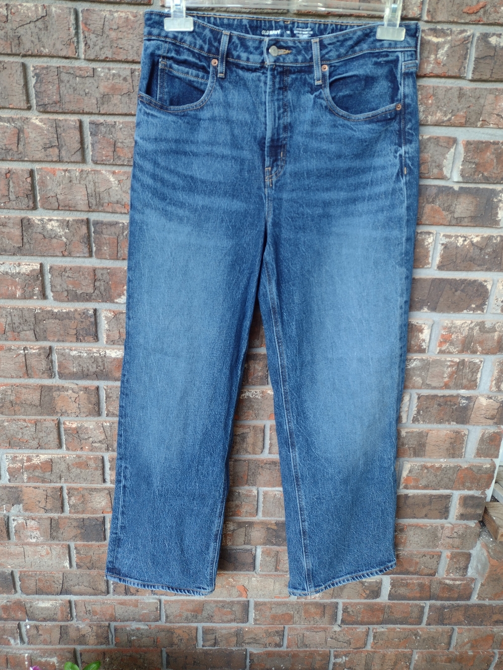 Old Navy Sky-Hi WIDE LEG Extra High Rise Denim Blue Jeans Women's Size 12 Grunge